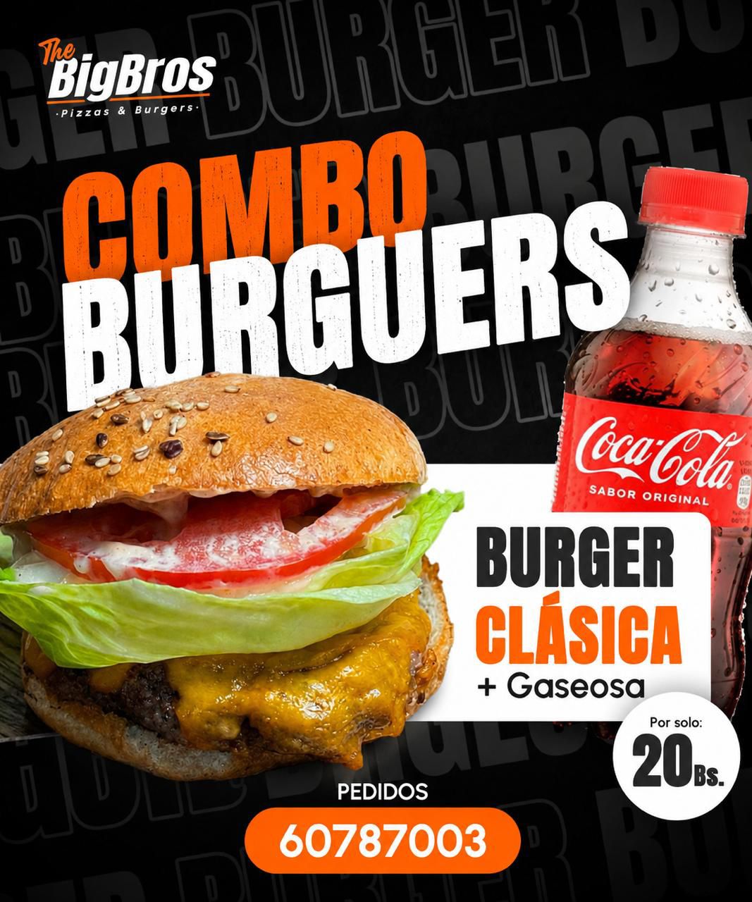 VIERNES: BURGER CLASICA + GASEOSA 300ML